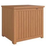 Outsunny Bancă de Exterior 130L, Capac, Cutie Lemn cu Balamale și Curea | Aosom Romania