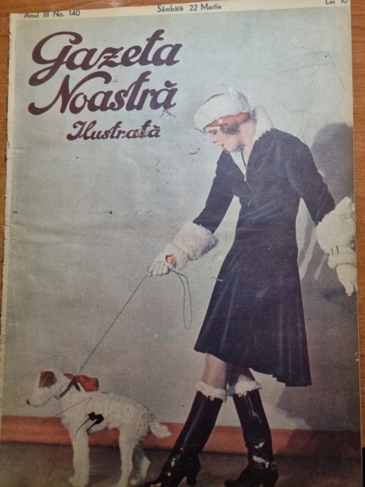 gazeta noastra 22 martie 1930-pagina umorului,moda actuala,charlie chaplin