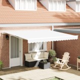Marchiză retractabilă manuală vidaXL Alb 400x350 cm
