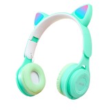 Casti On-Ear Bluetooth MRG MY08CAT Verde, Model Pisica, Microfon, Autonomie 7h, HiFi