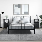 vidaXL Noptiere, 2 buc., negru, 34x35,5x70 cm, lemn compozit