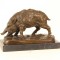 Porc mistret - statueta din bronz pe soclu din marmura KF-15