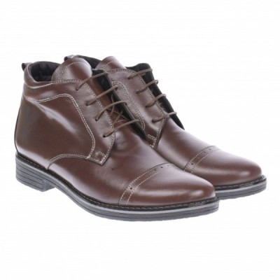 Ghete barbati din piele naturala casual-elegant, imblanite, cu sireturi, GBOND1M foto