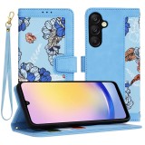 Husa flipcraft pentru samsung galaxy a25 5g - protectie 360, design floral, vibrant&Acirc;&nbsp;blue