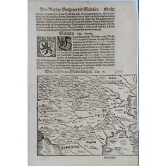 Transilvania, Valahia si Moldova, Fila din Cosmografia lui Sebastian Muenster, cca. 1581