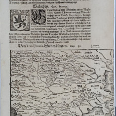 Transilvania, Valahia si Moldova, Fila din Cosmografia lui Sebastian Muenster, cca. 1581