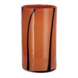 Cumpara ieftin Vaza flori sticla neagra maro 15 x 28 cm