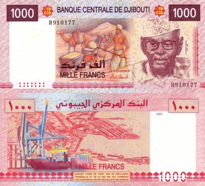 DJIBOUTI 1.000 francs 2005 UNC!!! foto