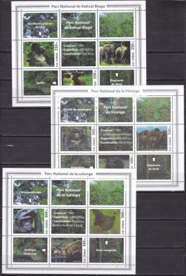 Congo 2005 fauna parcuri nationale MI 1866-1880 5 kleib. MNH ww80 2 poze foto
