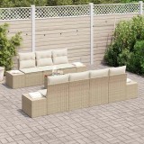 VidaXL Set canapea grădină 8 pcs Bej, alb 55 x 55 x 37 cm