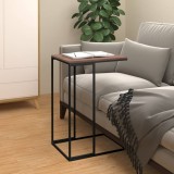Masa laterala vidaXL, negru, 40x30x59 cm, lemn compozit, forma C, masuta cafea, mobila living, noptiera