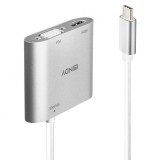 Adaptor USB-C 3.1 la HDMI 4K@30Hz + VGA MST/SST T-M Alb, Lindy L43280