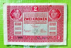B126A- Bancnota 2 Koroane prb. Ocupatia Armata Romana in Ungaria 1919.