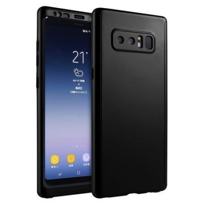 Husa Samsung Galaxy Note 8 - Negru + folie de protectie din silicon foto