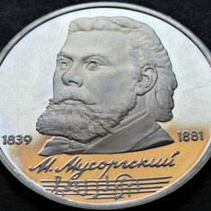Moneda comemorativa PROOF 1 RUBLA - URSS / RUSIA, anul 1989 *cod 5133 MUSSORGSKY