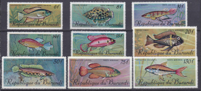 DB1 Fauna Marina Pesti 1967 Burundi PA 9 v. MNH foto