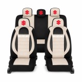Set Huse Scaune Universale Racing, Bej cu Negru Personalizate cu Suzuki