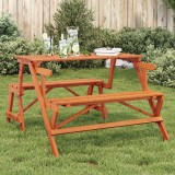vidaXL Masă de picnic cu bănci, lemn masiv brad, convertibilă 2 &icirc;n 1
