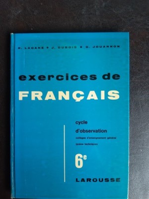Exercises de francais, cycle d&amp;#039;observation - R. Lagane foto