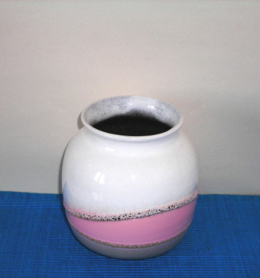 Vaza decorativa ceramica emailata, crusty glaze - VEB Strehla 1520, East Germany foto
