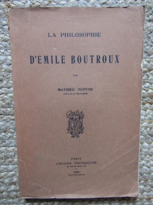 La philosophie d&amp;#039;Emile Boutroux - Mathieu Schyns 1924 foto