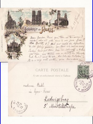 Paris -1897-litografie foto