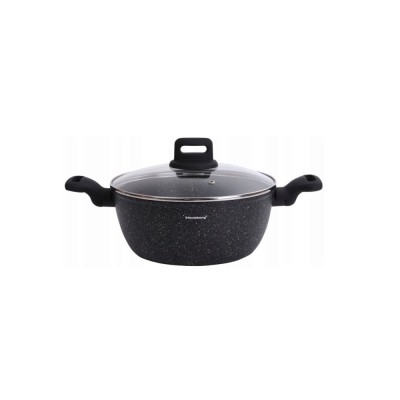 Oala cu capac, marmorata neagra, 24cm, 3.7 L, Klausberg foto