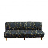 Husa elastica pentru canapea si pat, belumarin cu figuri geometrice,190X 210 cm