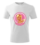 Tricou Personalizat Alb cu Calut Dragut , Design Jucaus pentru Barbati