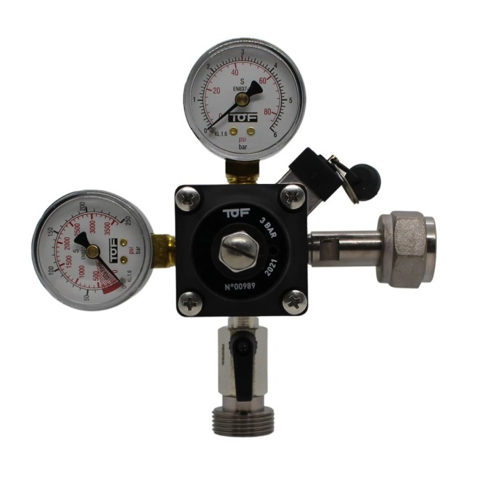 Druckminderer, Druckregler, Druckreduzierventil - CO2 f&uuml;r Bier Zapfanlage 3 bar, 1-leitig