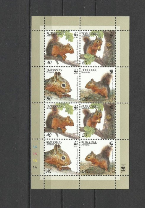 ARMENIA 2001 WWF FAUNA PROTEJATA VEVERITE
