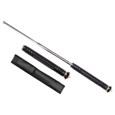 Baston telescopic pliabil, ciocan geamuri detasabil, 53,5 cm, husa cordura, argintiu foto