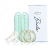 Set Ondulator fara Caldura pentru bucle naturale Salestore.ro&reg;, din tesatura de calitate, 2 elastice, Clesti par, Verde