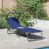 VidaXL Șezlong pliabil cu pernă albastru 56 x 190 x 81cm țesătură 42003128