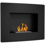 HOMCOM Șemineu pe Bioetanol 0,9L pentru Durată de 3,3 Ore, Șemineu &Icirc;ncorporabil din Oțel și Sticlă, 66x16x52 cm, Negru | Aosom Romania