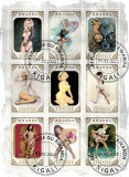 RWANDA 2022 - Arta grafica, modele pin-up (2) /serie completa