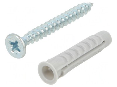 Plastic Anchor with Screw 6mm 50pcs foto