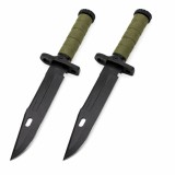 Set de doua cutite cu amnar si ascutitor , 32 cm DEPOX&reg; , teaca multifunctionala, verde military