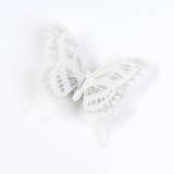 Agrafa par fluture alb cu sclipici