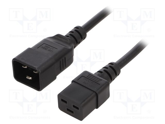 Cablu IEC C19 mamă - IEC C20 tată 0,5m 16A LIAN DUNG