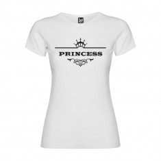 Tricou copii Princess, 100% Bumbac, alb/negru foto