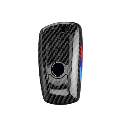 Husa Cheie Smartkey BMW Seria F, 3/4 butoane, ABS, Aspect Carbon, Neagra foto