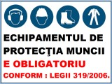 Placuta echipamentul de protectia muncii e obligatoriu conform legii 319/2006