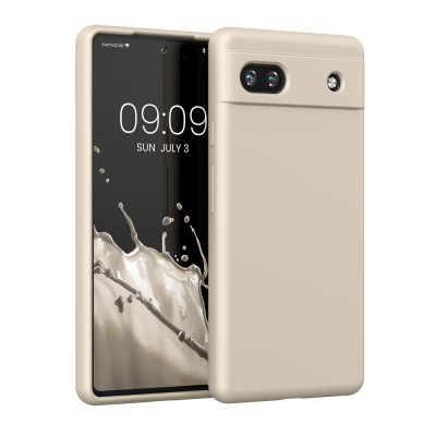 Husa Kwmobile pentru Google Pixel 6a, Crem, Silicon, KWM000015FZ049C foto