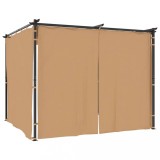 Cumpara ieftin Pavilion cu draperii, gri taupe, 3 x 3 m, otel