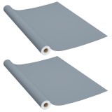 Cumpara ieftin Folii de mobilier autoadezive, 2 buc., gri, 500 x 90 cm, PVC