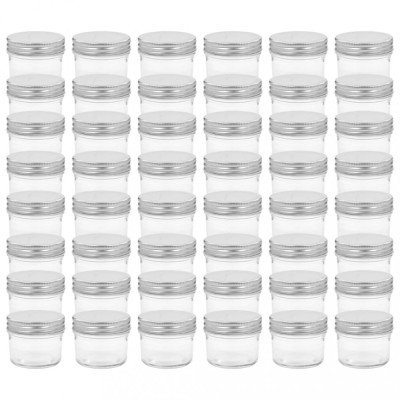 Borcane din sticla pentru gem, capac argintiu, 48 buc, 110 ml foto