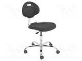 Scaun ESD RT WORK Dimensiuni: 470x440mm, Spătar: 420x320mm, &Icirc;nălțime ajustabilă 460-590mm