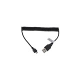 Cablu de Date Spiral Micro-USB Negru