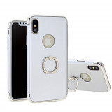 Husa Apple iPhone X, Elegance Luxury 3in1 Ring Argintiu, MyStyle